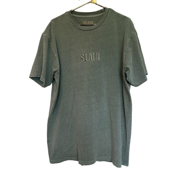 Slam embroidered green t-shirt - Picture 1 of 6